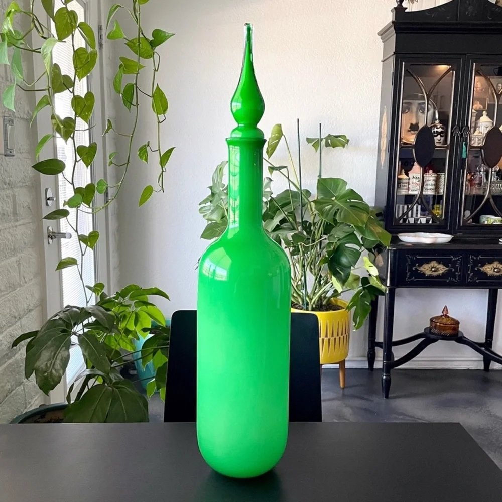 JONATHAN ADLER $248 Green Glass Pop Decanter - Picture 2 of 11